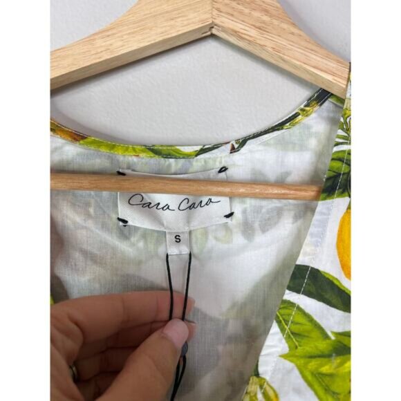 NWT Cara Cara Angela Banana Print Crop Cotton Balloon Sleeves Top Size: Small - Picture 4 of 8